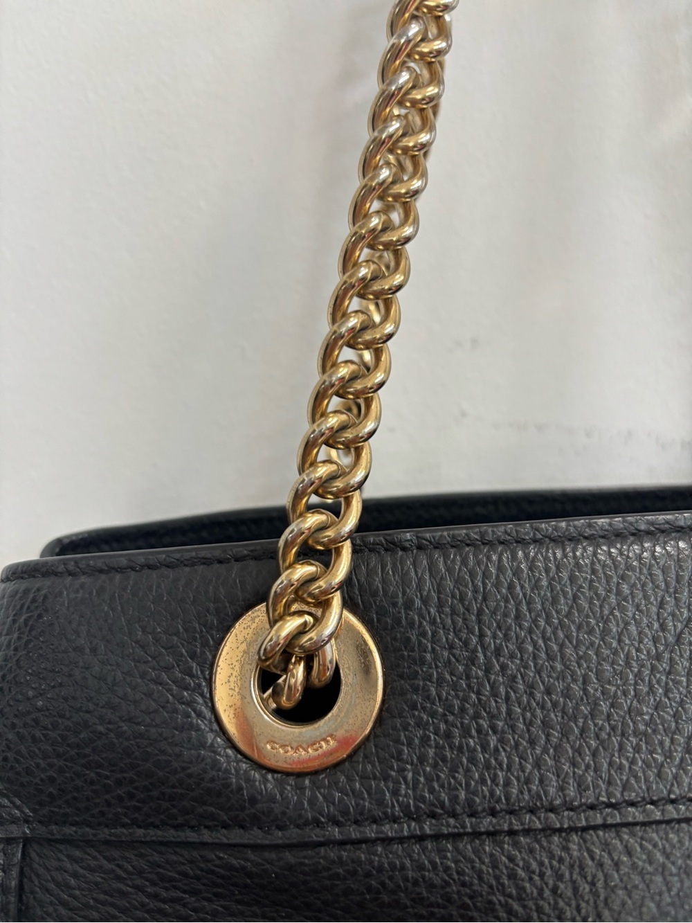 Coach Brooke Chain Carryall Black Pebble Leather (F37796) - Picture 3 of 16